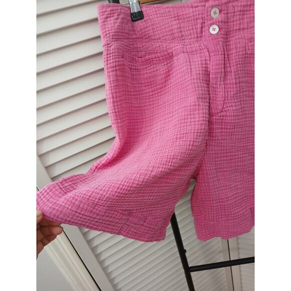 Soft Suroundings Pink Shorts w/Pockets Elastic Waist Made in India S - Picture 2 of 13